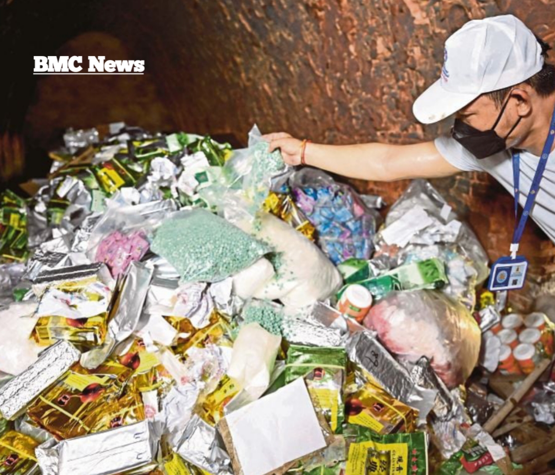 Cambodia destroys illicit drugs at a ceremony in Kandal province, July 2026: BMC News 